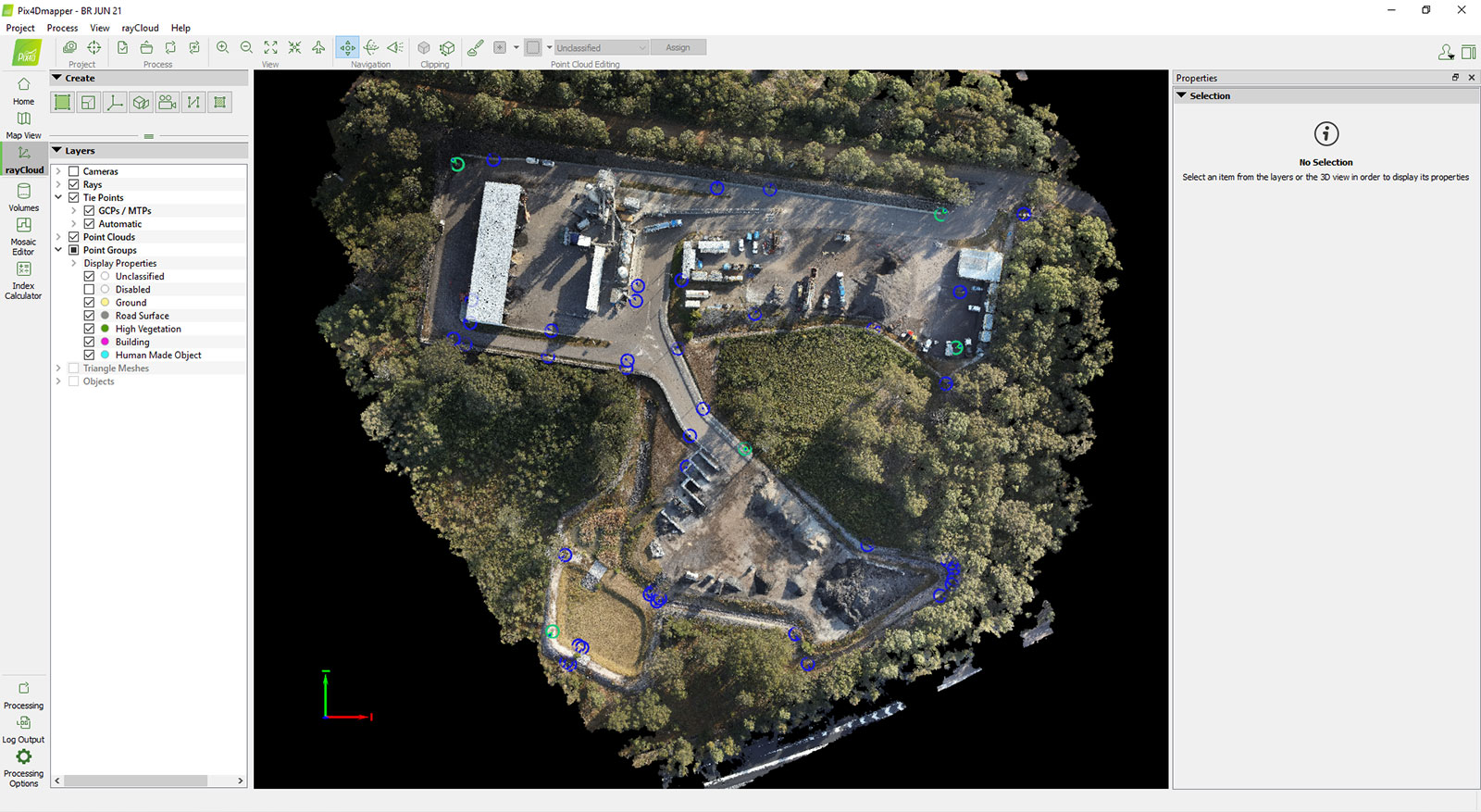 asphalt stockpile in PIX4Dmapper