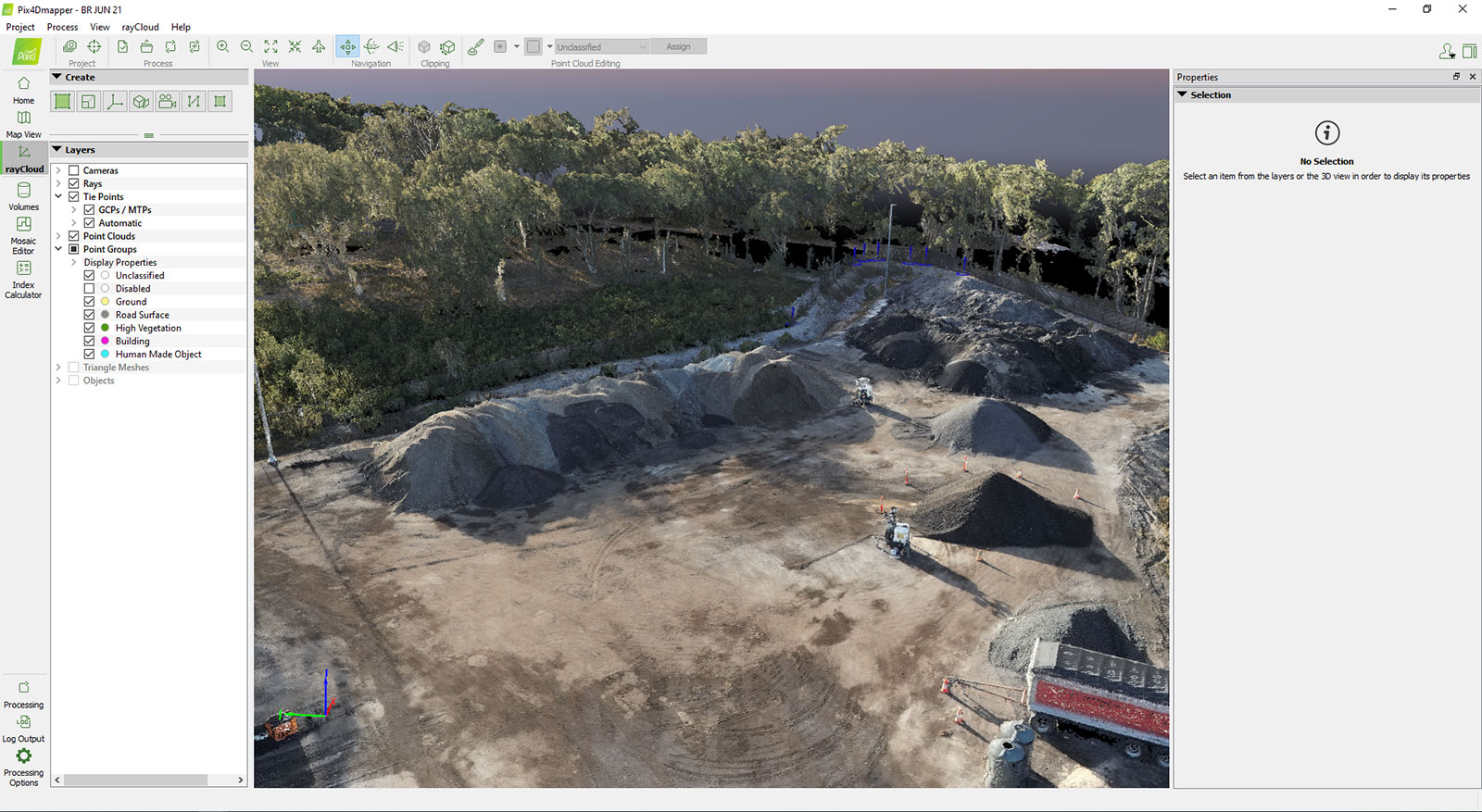 Construction stockpiles with PIX4Dmapper