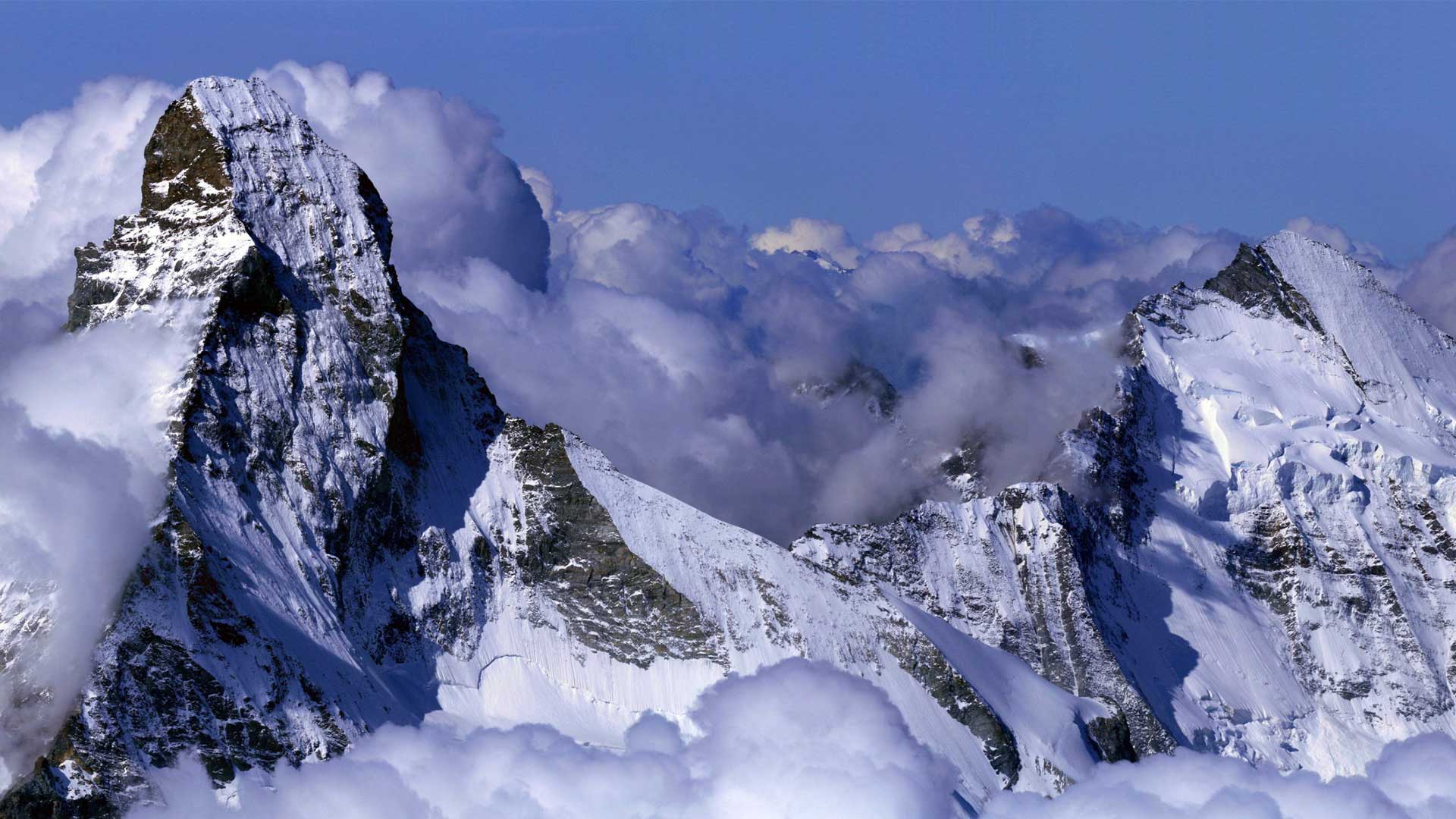 Matterhorn mountain captured by drone