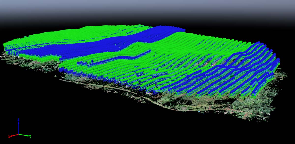 A rayCloud showing images captured in the dam project.