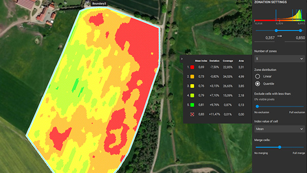 agricultural zonation map output