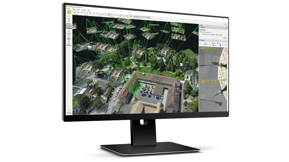 Pix4D Raycloud写真測量ソフトウェアの画面